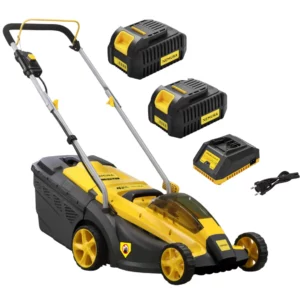 Tondeuse à batterie NEMURA 40V + 2 Batteries 4Ah + Chargeur rapide - Coupe de 37cm - Mulching + Ramassage